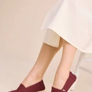 Women's Burgundy Slip-On Shoes